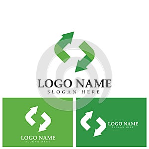 Recycle logo template or icon vector design.