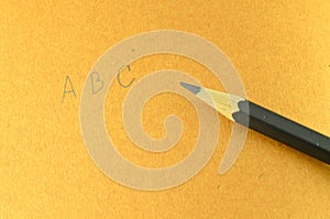 Recycle notebook and wooden pencil