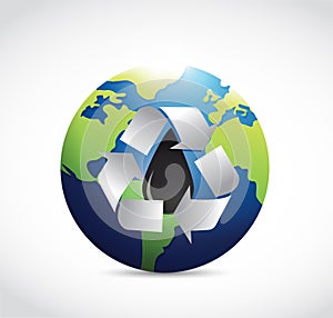 Recycle oil around the globe illustration