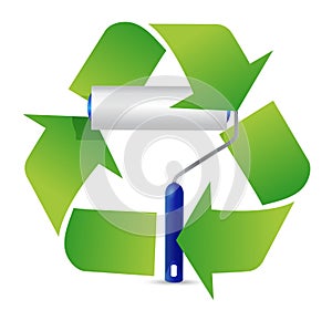 Recycle paint roller illustration design