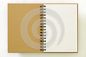 Recycle paper notebook first page