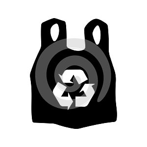 Recycle plastic bag icon