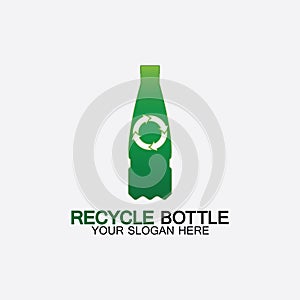 Recycle plastic bottle logo icon vector illustration design.Bottle with recycle symbol. Plastic recycling symbol flat icon-vector