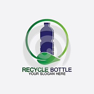 Recycle plastic bottle logo icon vector illustration design.Bottle with recycle symbol. Plastic recycling symbol flat icon-vector