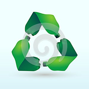 Recycle plastic bottle. Pet recycling eco icon. Flat design recycle icon page symbol for your website, logo, app, UI. Vector