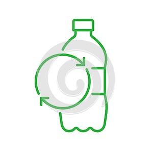 Recycle plastic logo icon, Pet bottle with arrows recycling sign