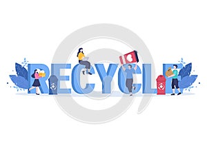 Recycle Process with Trash Organic, Paper or Plastic to Protect the Ecology Environment Suitable For Banner, Background, And Web