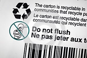 Recycle recyclable carton container label flush