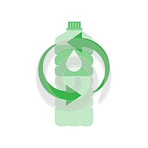 Recycle recycling symbol. Recycle plastic. Green recycling plastic bottle. Vector stock illustration.