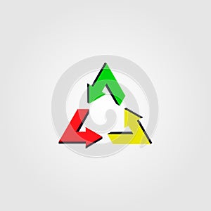 Recycle reggae logo icon vector rastafarian color style