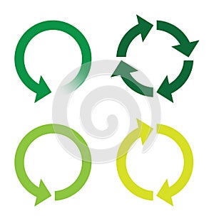 Recycle or reload page green icons