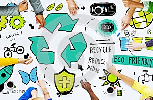 Recycle Reuse Reduce Bio Eco Friendly Environment Concept photo