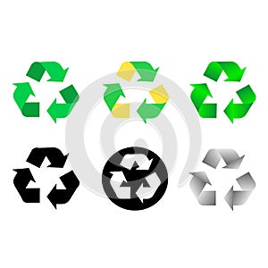 Recycle reuse reduce icon. 100% bio-recycled vector sign. Package Eco package logo.