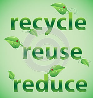 Recycle, Reuse, Reduce Leafy Words