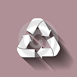 Recycle sign isolated. Flat icon. Vector illustration. Vector