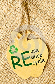 Recycle sign and Reduce, Reuse, Recycle.