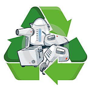 Recycle small electronic appliances photo