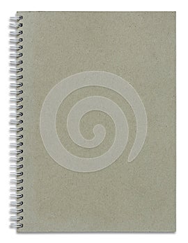 Recycle spiral notebook cover isolated on white