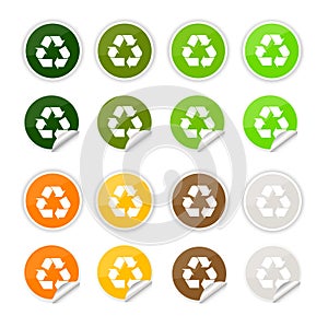 Recycle stickers , icons