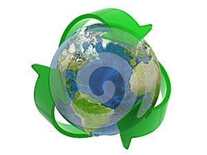 Recycle Symbol Around the Earth