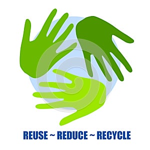 Recycle Symbol As Green Hands