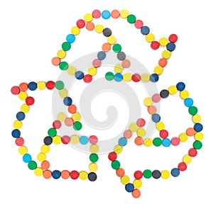 Recycle Symbol with bottle caps