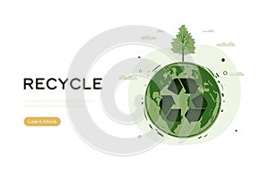 Recycle symbol The concept of Green Energy, Ecology and environment sustainable development. Vector illustration