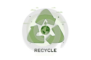 Recycle symbol The concept of Green Energy, Ecology and environment sustainable development. Vector illustration