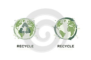 Recycle symbol The concept of Green Energy, Ecology and environment sustainable development. Vector illustration