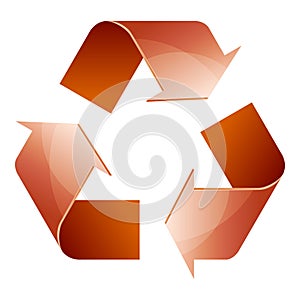 Recycle symbol of conservation brown icon isolated