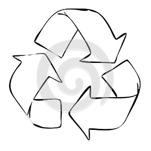 Recycle Symbol in Doodle Style