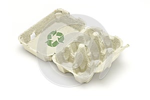 Recycle symbol on egg carton