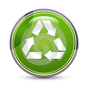 Recycle symbol icon elegant green round button vector illustration