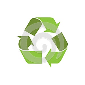 Recycle symbol logo icon with shadow vector