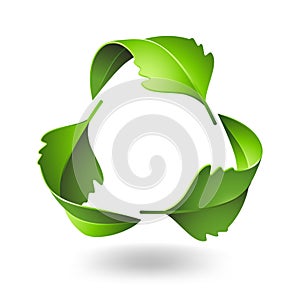Recycle symbol with Oak leaves