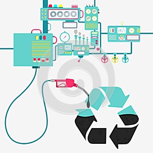 Recycle symbol and oil production