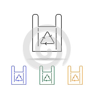 Recycle symbol paper bag shopping buying store icons. Element of ecology for mobile concept and web apps. Thin line icon for webs