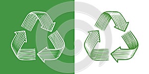 Recycle symbol. Reuse, recycling arrows, ecology concept photo