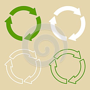 Recycle Symbol Set Isolated