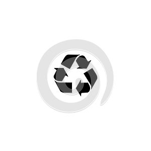 Recycle symbol of three arrows icon and simple flat symbol for web site, mobile, logo, app, UI