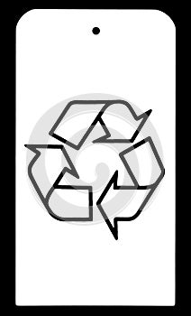 Recycle Symbol on White Tag