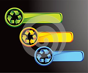 Recycle symbols on colored tabs photo