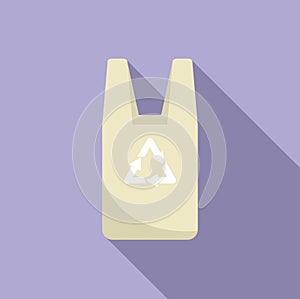 Recycle trash bag icon flat vector. Dirty plastic