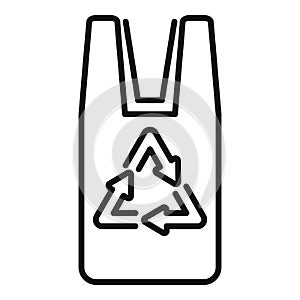 Recycle trash bag icon outline vector. Dirty plastic