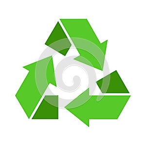 Recycle triangle shape icon, Green recycling rotation arrow sign, Reusable ecological preservation