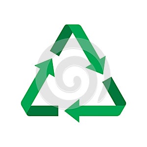 Recycle triangle shape icon, Green recycling rotation arrow sign, Reusable ecological preservation