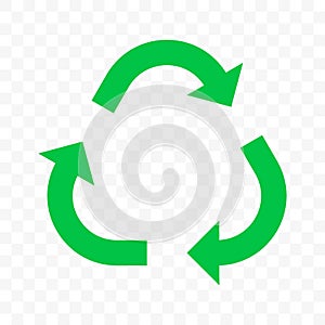 Recycle vector arrow icon. Eco waste reuse bio recycle triangle three arrows