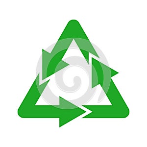 Recycle vector icon. Recycled cycle arrow