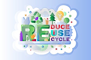 Recycle waste logo icon outline vector infographic
