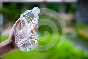 Recycle - Waste plastic bottles Concept of reuse photo